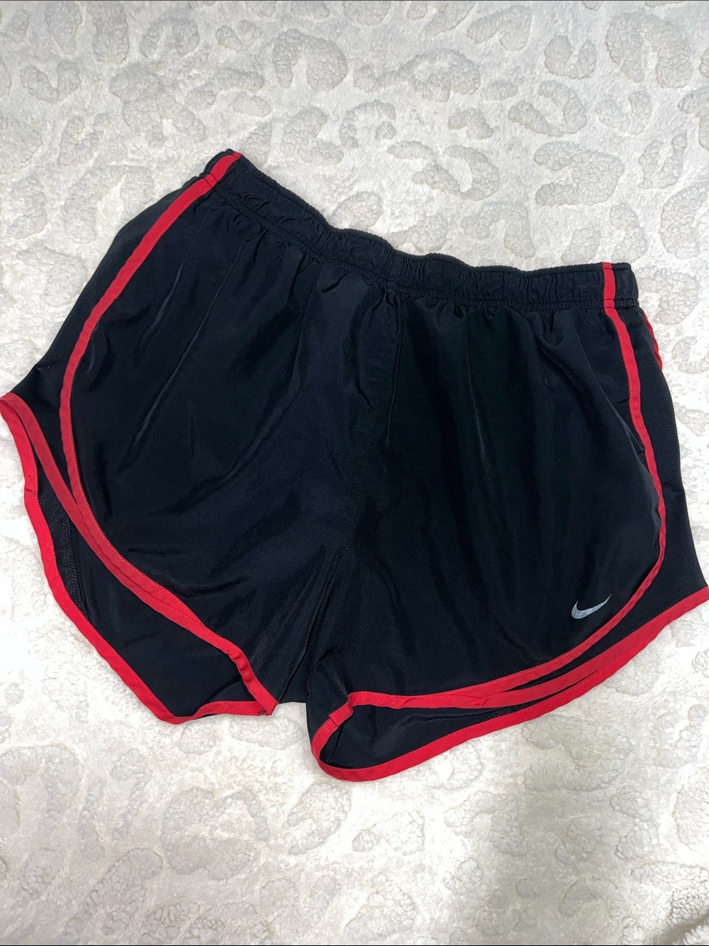 Nike Women’s Black Athletic Shorts with scarlet trim